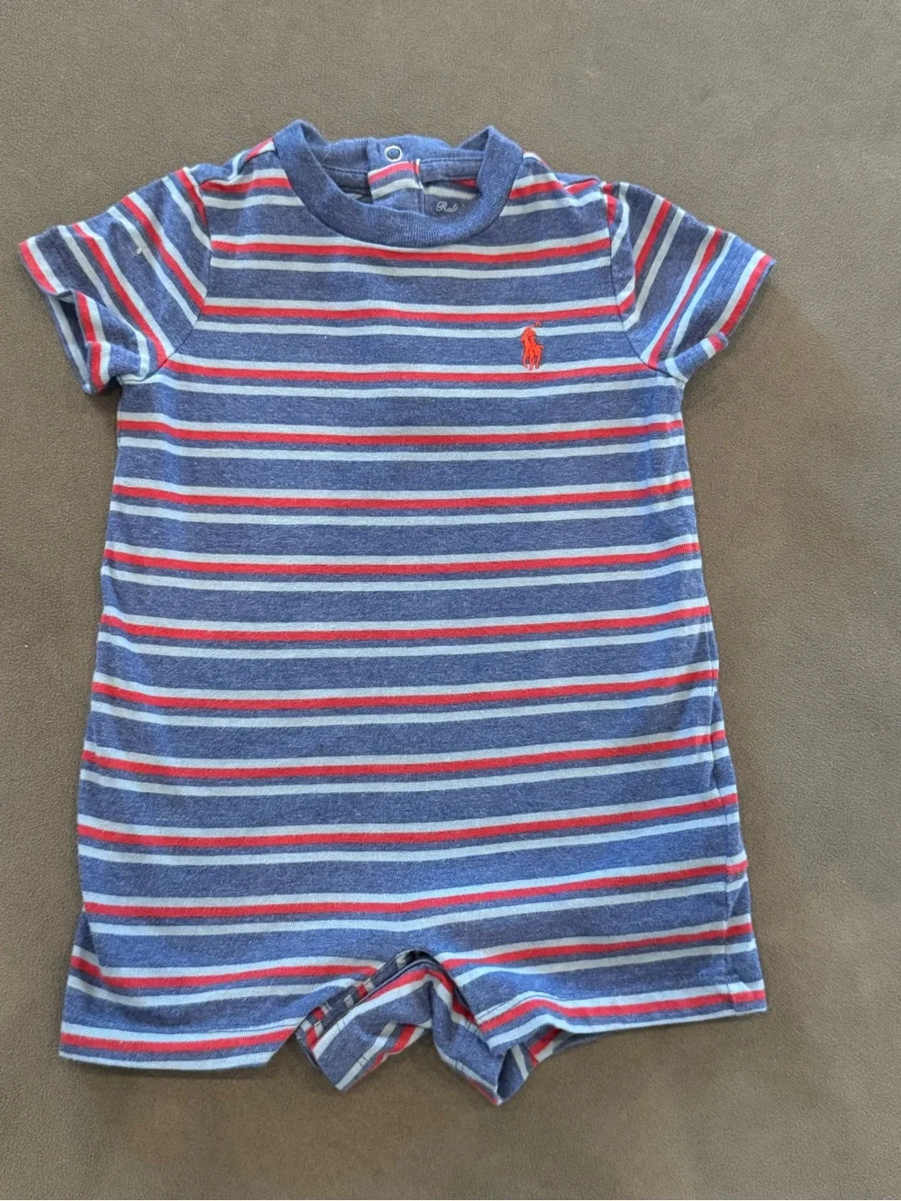 Ralph Lauren Blue, Red & Cream Striped Baby Sweater
